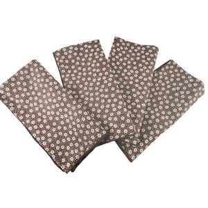 Vintage Brown Floral Cloth Napkins Cottagecore Prairiecore Farmhouse Fabric